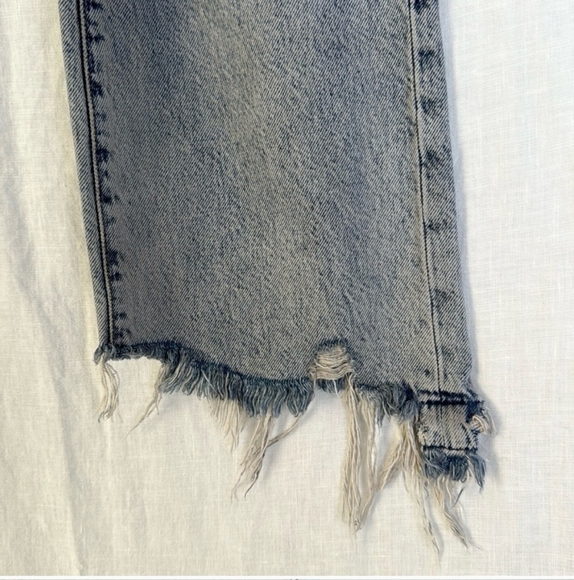 R13 Denim Double Classic ShreddedHem Skirted Jeans - Picture 10 of 16